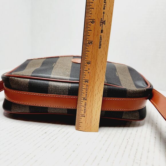 Vintage Fendi Penguin Striped Leather Shoulder Bag Multicolor Zip VTG Designer - Picture 9 of 16